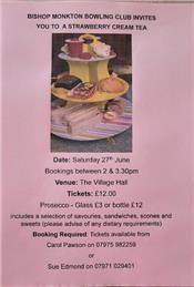 Bishop Monkton Bowling Club - Strawberry Cream Tea