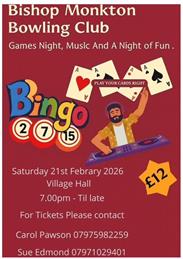 Bishop Monkton Bowling Club Games Night