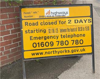 KNARESBOROUGH ROAD CLOSURE BUT NOT FOR LONG