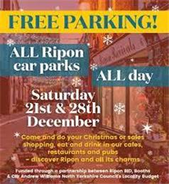 FREE PARKING IN RIPON-TWO SATURDAYS ONLY