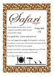 SAFARI SUPPER TAKING SIGN UPS